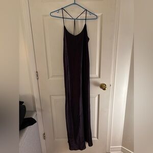 Dark Purple Maxi Silk Slip Dress